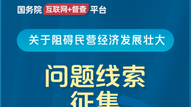 逼操出奶视国务院“互联网+督查”平台公开征集阻碍民营经济发展壮大问题线索